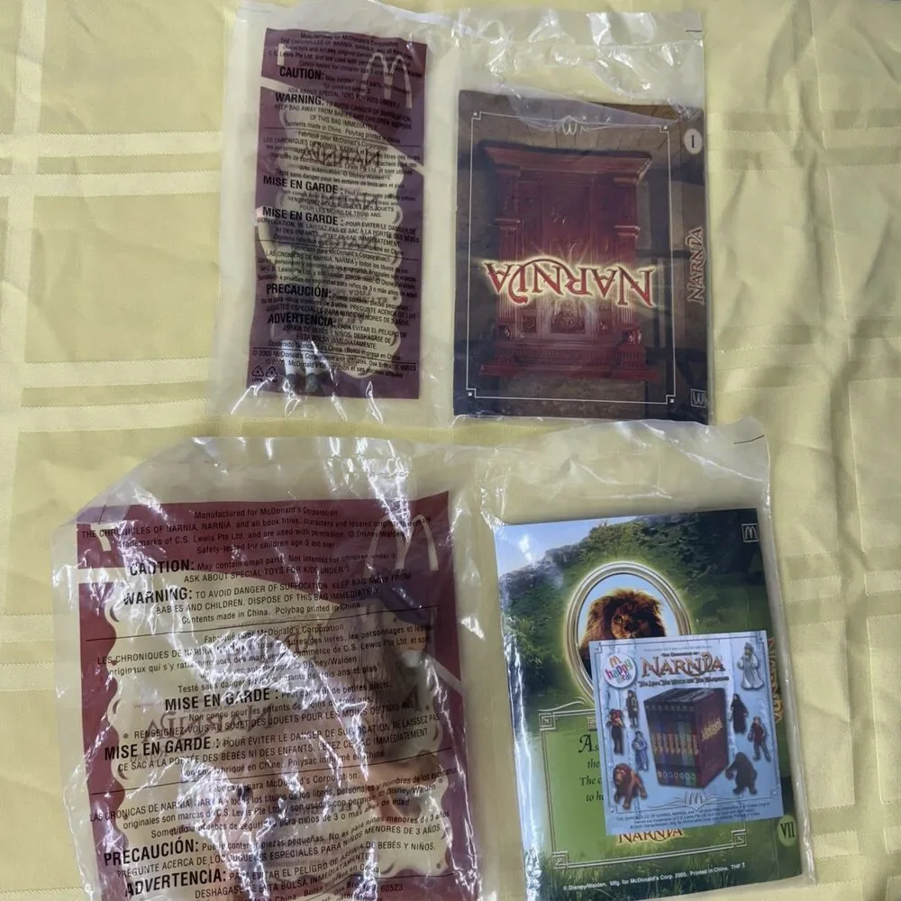 McDonald’s Narnia Toys 1 and 7 Aslan Lion And Lucy Pevensie New In Package - Picture 6 of 9